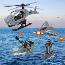 Load image into Gallery viewer, Soldier Army Men Action Figures with Military Vehicles Toys PlaysetToy Soldiers with Military Trucks Helicopter Boat for Birthday Christmas