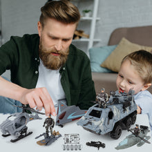 Load image into Gallery viewer, Soldier Army Men Action Figures with Military Vehicles Toys PlaysetToy Soldiers with Military Trucks Helicopter Boat for Birthday Christmas