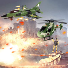 Load image into Gallery viewer, Army Men Action Figures Toy with Military Vehicles Helicopter Boat Aircraft Toys Playset Toy Soldiers Army Gift for Birthdays Christmas