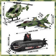Load image into Gallery viewer, Army Men Action Figures Toy with Military Vehicles Helicopter Boat Aircraft Toys Playset Toy Soldiers Army Gift for Birthdays Christmas