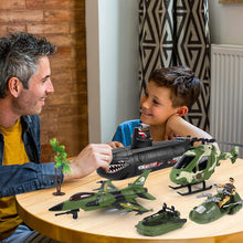 Load image into Gallery viewer, Army Men Action Figures Toy with Military Vehicles Helicopter Boat Aircraft Toys Playset Toy Soldiers Army Gift for Birthdays Christmas
