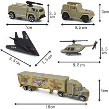 Load image into Gallery viewer, 12 Pieces Special Forces Assorted Military Vehicles Scaled Army Toy Play Set -Stealth Bomber Tank Helicopter Jets Kids Toy Christmas Gift