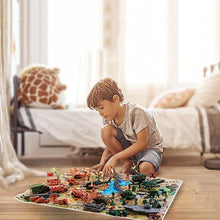 Load image into Gallery viewer, 56 Pieces Military Army Play Set with Play Map Toy Soldiers Military Vehicles Planes and Battlefield Great Fun Toys Gifts for Kids