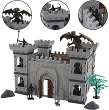 Load image into Gallery viewer, 76 Pcs Ancient Wars Play Set w/Castle Soldiers Shield Cart Ladder Flying Dragon Battlefield Accessories War Figures Toys Gift for Kids