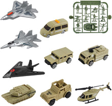 Load image into Gallery viewer, Model Ship Aircraft Carrier with Small Scale Model Planes, Trucks, Helicopter, Tank, Submarine, Battle Shops & Action Figures Included
