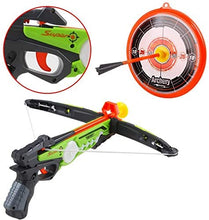 Load image into Gallery viewer, Toy Crossbow Set with Target Suction Cup Arrows and Target Board – Great Indoor and Outdoor Target Games for Kids