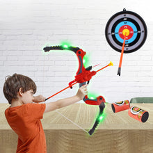 Load image into Gallery viewer, Indoor Outdoor Luminous Archery Play Set Toy with Target Suction Cup Arrows Target Board 6 Foam Targets Great Target Games for Kids