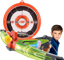 Load image into Gallery viewer, Toy Crossbow Set with Target Suction Cup Arrows and Target Board – Great Indoor and Outdoor Target Games for Kids