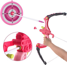Load image into Gallery viewer, Luminous Archery Play Set Toy with Target Suction Cup Arrows Target Board 6 Foam Targets Indoor Outdoor Target Games for Children(Pink)
