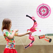Load image into Gallery viewer, Luminous Archery Play Set Toy with Target Suction Cup Arrows Target Board 6 Foam Targets Indoor Outdoor Target Games for Children(Pink)