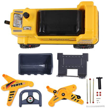 Load image into Gallery viewer, 2-in-1 Ride on Toy Bulldozer Truck for Toddlers with Manual Forklift and Excavator Scoop Horn and Additional Storage Seat Christmas Gift
