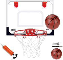 Load image into Gallery viewer, Basketball Hoop Game with Backboard Set, Ball Pump and Two Basketballs - Great Indoor and Outdoor Fun for Kids