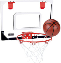 Load image into Gallery viewer, Basketball Hoop Game with Backboard Set, Ball Pump and Two Basketballs - Great Indoor and Outdoor Fun for Kids