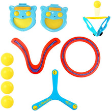 Load image into Gallery viewer, Squap Catching Game Set 2 Paddle Mitts 4 Plastic Throwing Balls 3 Returning Boomerangs Sports Game Toy for Beginners
