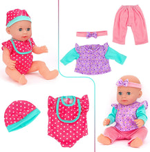 Load image into Gallery viewer, 6 Set Dolls Clothes Outfits for 12 to 16 Inch Baby Dolls Toys Dress-Up Fashion Baby Doll Clothes Accessories for New Born Baby Dolls