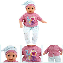 Load image into Gallery viewer, 14" 11 Piece Baby Doll and Push along Walker Play Set with Removable Clothes 12 Sounds Light Functions Kids Toys Prefect Christmas Gift