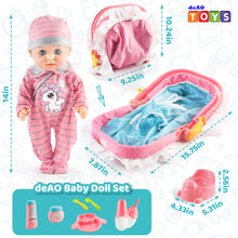 Load image into Gallery viewer, My First Baby Doll Portable Play Set with Baby Carrier And Accessories For Kids Baby Doll Toys Set For Christmas Birthdays