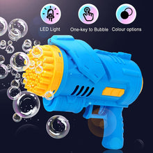 Load image into Gallery viewer, 40 Holes Bubble Machine Gun Blue Bubble Gun w/ Lights Bubble Solution for Kids Adults Summer Toy Gift for Outdoor Indoor Birthday Party