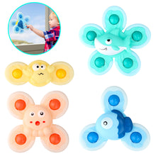 Load image into Gallery viewer, 4PCS Suction Cup Hand Spinner Toys, Fidget Spinner for kids with Suction Cup Baby interactive Sensory Toy Bath Spinning Toys for Toddlers