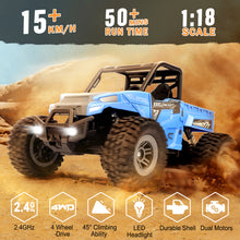 Load image into Gallery viewer, Remote Control Cars 2.4Ghz 4WD Off-Road High-Speed RC Car LED Light All Terrain Drift Car Rechargeable Electric Vehicle Monster Truck Toy