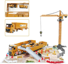 Load image into Gallery viewer, Construction Truck Set with Cargo Truck with Bulldozer, Tractor, Forklift, Mixer, Excavator, Crane and Dumper- Great Gift