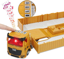 Load image into Gallery viewer, Construction Truck Set with Cargo Truck with Bulldozer, Tractor, Forklift, Mixer, Excavator, Crane and Dumper- Great Gift