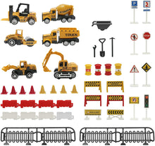 Load image into Gallery viewer, Construction Truck Set with Cargo Truck with Bulldozer, Tractor, Forklift, Mixer, Excavator, Crane and Dumper- Great Gift