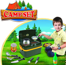 Load image into Gallery viewer, Pretend Play Camp Set Survival Kit with Large Tent and a Mini Portable Kitchen Oven Indoor and Outdoor Toy for Children