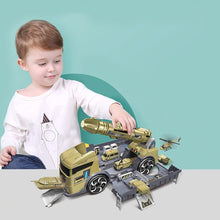 Load image into Gallery viewer, 2-in-1 Transporter and Garage Military Play Set Collectible Military Vehicles with Ramp kids Toys Prefect Birthday Christmas Gift