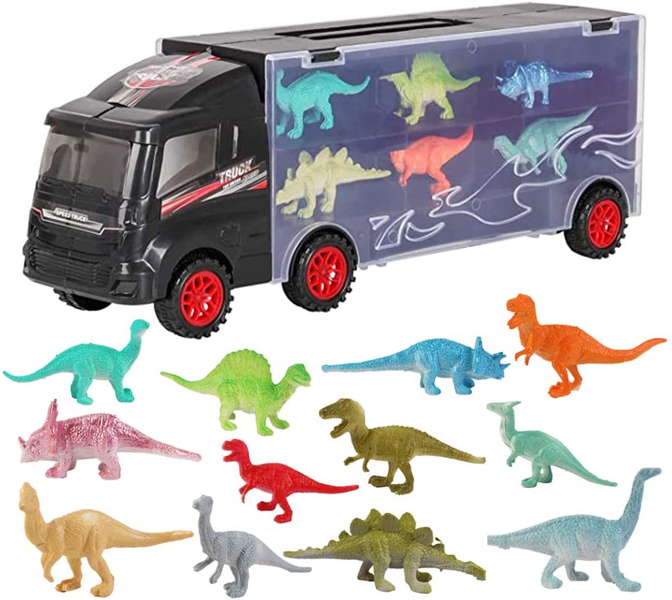 Triceratops Transport Car Carrier Truck with 8 Dino Figures deals