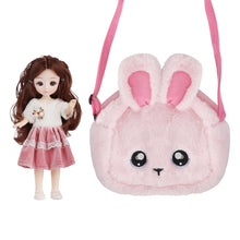 Load image into Gallery viewer, Baby Doll with The Tote Bag Playset Including 11.5" Doll Plush Fashion Outfits Brooch Adjustable Strap Fluffy Bunny Handbags for Kids