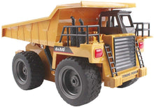Load image into Gallery viewer, 1:18 Construction Toy Car 6 Channel Remote Control Truck Fully Functional Die Cast RC Dumper Truck with LED Light Sound Toys for Kids