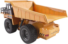 Load image into Gallery viewer, 1:18 Construction Toy Car 6 Channel Remote Control Truck Fully Functional Die Cast RC Dumper Truck with LED Light Sound Toys for Kids