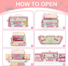 Load image into Gallery viewer, Portable Dollhouse Playset DIY Pretend Portable Caravan Camper Bus Doll Play House Furniture Toy Bedroom Set Family Toys For 3+ Kids