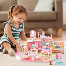 Load image into Gallery viewer, Portable Dollhouse Playset DIY Pretend Portable Caravan Camper Bus Doll Play House Furniture Toy Bedroom Set Family Toys For 3+ Kids