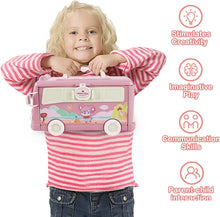 Load image into Gallery viewer, Portable Dollhouse Playset DIY Pretend Portable Caravan Camper Bus Doll Play House Furniture Toy Bedroom Set Family Toys For 3+ Kids
