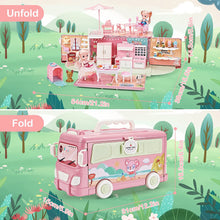 Load image into Gallery viewer, Portable Doll House Kitchen Playset DIY Pretend Portable Caravan Camper Bus Doll Play House Furniture Toy Kit Mini Family Toys for Kids