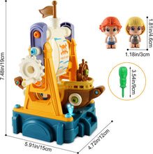 Load image into Gallery viewer, DIY Pirate Ship Building Set with Light and Music Educational Toys for Kids Pirate Construction Toys Gift for Christmas Birthdays