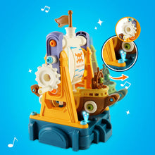 Load image into Gallery viewer, DIY Pirate Ship Building Set with Light and Music Educational Toys for Kids Pirate Construction Toys Gift for Christmas Birthdays