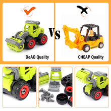 Load image into Gallery viewer, Kids Educational DIY Assembly Farm Truck Toy with 4 Vehicles and Screwdriver to Assemble - Green
