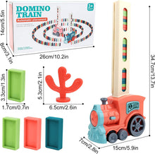 Load image into Gallery viewer, Automatic Domino Laying Electric Train Toy Set with 60Pcs Domino Blocks Sound and Light Kids Stacking Toys Domino Game for Kids (Pink)