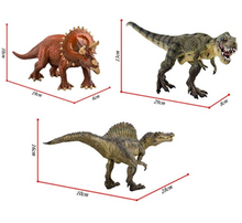 Load image into Gallery viewer, Set of 3 Large Dinosaur Figures T-Rex Triceratops Spinosaurus Toy Kids Gift