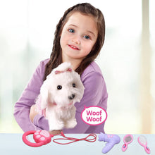 Load image into Gallery viewer, Interactive Electronic Pet Dog Toy with Detachable Lead, Walking and Touch Sensing Functions Hair Drier and Accessories Great for Children