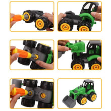 Load image into Gallery viewer, 28 Pcs Farm Yard Play Set with DIY Take Apart Push Along Tractor and Trailers Educational Toys Great Birthday Christmas Gift