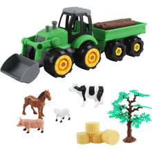 Load image into Gallery viewer, 28 Pcs Farm Yard Play Set with DIY Take Apart Push Along Tractor and Trailers Educational Toys Great Birthday Christmas Gift
