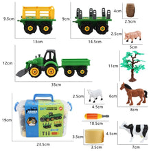 Load image into Gallery viewer, 28 Pcs Farm Yard Play Set with DIY Take Apart Push Along Tractor and Trailers Educational Toys Great Birthday Christmas Gift