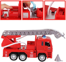 Load image into Gallery viewer, Fire Rescue Trucks Play Set with Removable Accessories Water Hose Lights and Sounds  Early Education Toy Car for Kids (2 Pack)