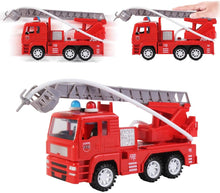 Load image into Gallery viewer, Fire Rescue Trucks Play Set with Removable Accessories Water Hose Lights and Sounds  Early Education Toy Car for Kids (2 Pack)
