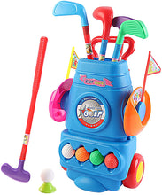 Load image into Gallery viewer, Young Golfers Fun Beginners Golf Club Play Set Kit for Kids – Golf Clubs, Cart, Holes and Play Balls Included