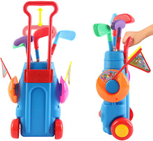 Load image into Gallery viewer, Young Golfers Fun Beginners Golf Club Play Set Kit for Kids – Golf Clubs, Cart, Holes and Play Balls Included